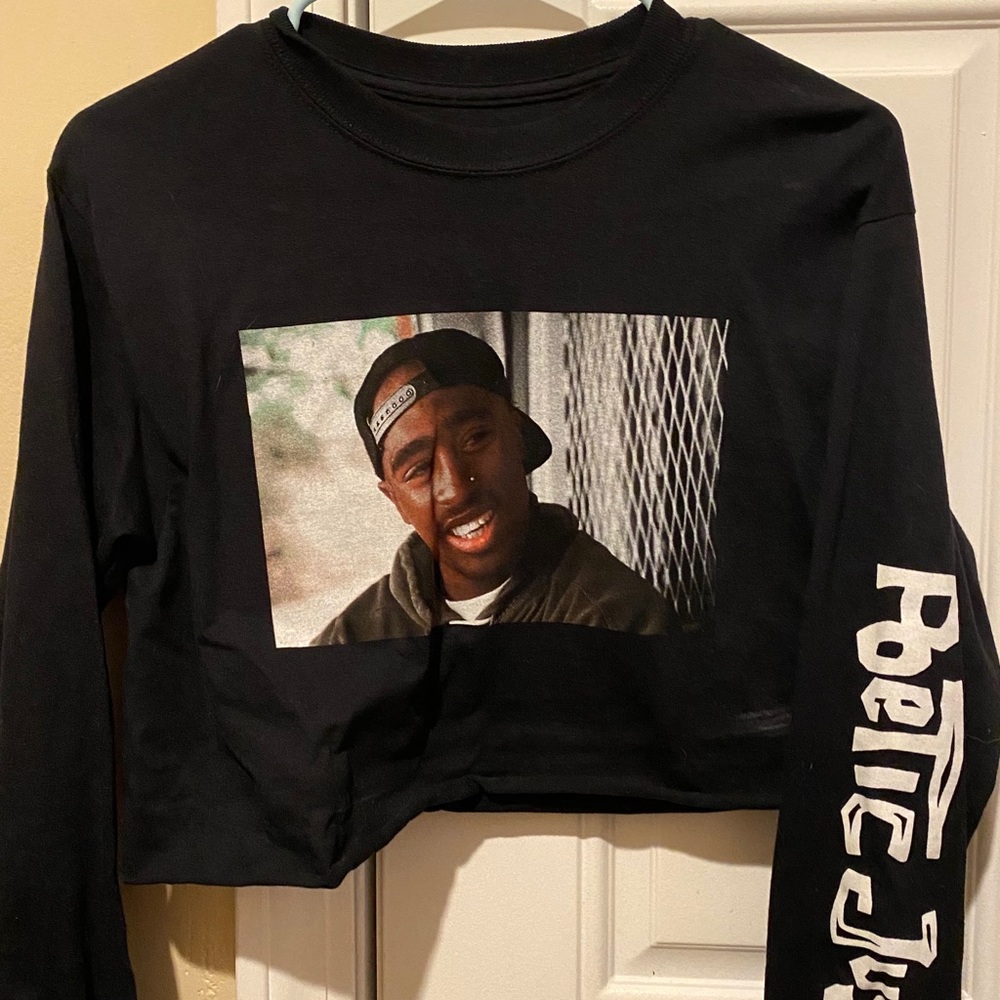 Tupac/ poetic justice crop top long sleeve